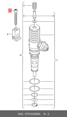 Болт 070103385A 070 103 385 A VAG