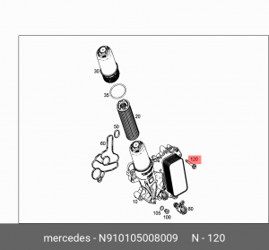 болт! крепления ГБЦ М8 \MB N 910105 008009 MERCEDES BENZ