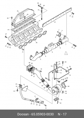 Прокладка фланца 65.05903-0030 DOOSAN