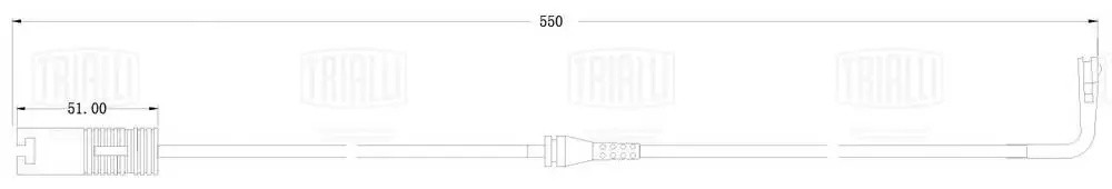 Датчик износа колодок BMW 5 (E39) (95-) зад. L=550 (PFS 0033) PFS 0033 TRIALLI