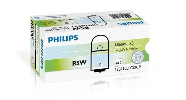 Лампа 12V R5W BA15s Long Life Eco Vision PHILIPS 12821LLECOCP PHILIPS