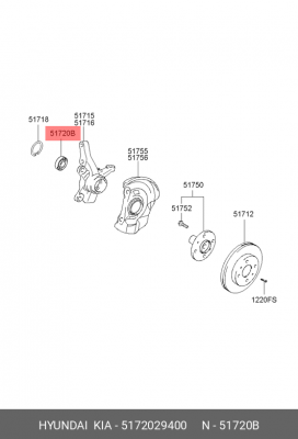 ПОДШИПНИК СТУПИЦЫ ПЕРЕДН. HYUNDAI ACCENT 5172029400 5172029400 HYUNDAI
