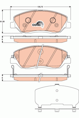 Колодки передние HYUNDAI SANTA FE I-III, KIA SORENTO II, SSANYONG ACTYON II GDB3 GDB3418 TRW