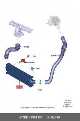 Интеркулер FORD Transit (06-) OE 1 881 207 FORD