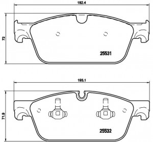Колодки тормозные MERCEDES ML (W166),GL (X166) (350/500) передние (4шт.) BREMBO P50102 BREMBO
