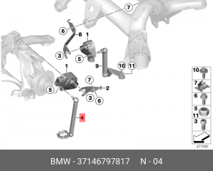 тяга датчика дорожного просвета!\ BMW F22/F23/F30/F31/F32/F33 13> 37 14 6 797 817 BMW