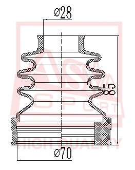 ПЫЛЬНИК ШРУС IB (20x75.5x86) КОМПЛЕКТ 12 ASBTINZZE15 ASBT-INZZE15 ASVA