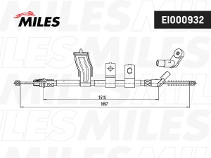 Трос стояночного тормоза левый X-TRAIL (T31) EI000932 EI000932 MILES