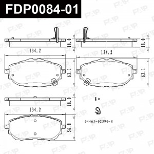 FDP0084-01 колодки дисковые передние!\ Toyota Corolla, Auris 1.3-1.8/1.4D 12> FDP0084-01 FAP