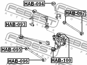 Сайлентблок задн продольн тяги HONDA ACCORD CL# 2002-2008 HAB-093 HAB-093 FEBEST