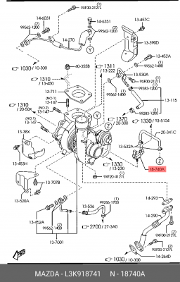 Клапан электромагнитный L3K918741 L3K9-18-741 MAZDA
