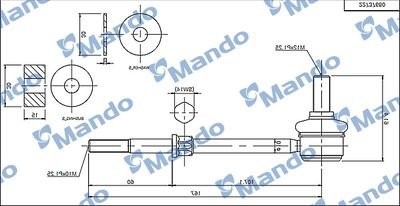 Стойка стабилизатора CHEVROLET Captiva (11-) заднего левая/правая (1шт.) MANDO MSC010100 MANDO