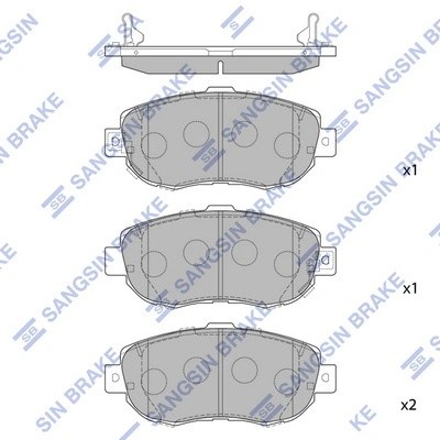 Колодки тормозные PEUGEOT Partner,207,307,1007 CITROEN C4,Berlingo передние (4шт SP1386 SANGSIN
