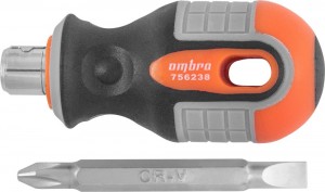 отвертка стержневая! двусторонняя ROUND GRIP, РН2,SL6x38мм\ 756238 OMBRA