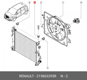 опора радиатора!\ Renault 215863295R RENAULT
