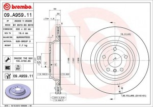 Диск тормозной 09.A959.11 09.A959.11 BREMBO