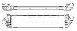 ОНВ (радиатор интеркулера) для а/м Ford Mondeo (07-)/Kuga (08-) 1.6TD/2.0TD/2.5T LRIC1041 LUZAR