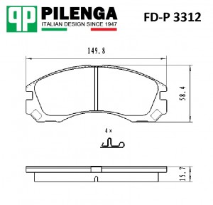Колодки тормозные дисковые передние MITSUBISHI OUTLANDER, PAJERO FD-P3312 FDP3312 PILENGA