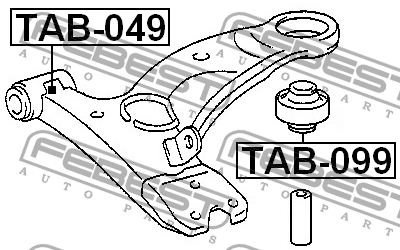 Сайлентблок задний переднего рычага TAB-099 FEBEST