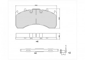 Колодки тормозные RENAULT Magnum VOLVO задние (4шт.) NIBK PN999704 NIBK