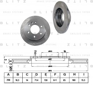 Диск тормозной задний MERCEDES Sprinter 06-VW Crafter 06- BS0233 BS0233 BLITZ