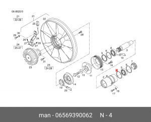Круглое уплотнение 75X2,62N-FPM1-70-GN-G 06569390062 MAN
