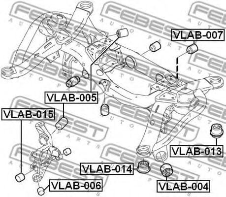Сайлентблок задн балки передний VOLVO XC90 2003- VLAB-014 VLAB-014 FEBEST