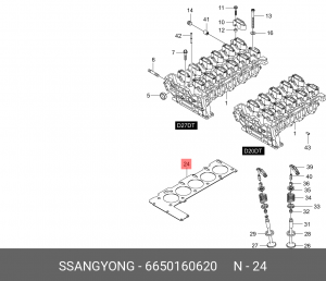 Прокладка головки блока SSANGYONG Kyron (06-),Rexton (06-) (D27) ЕВРО-4 OE 6650160620 SSANG YONG