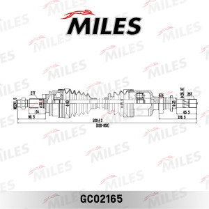 Привод в сборе правый RENAULT KANGOO II 1.5D-1.6 08- (GKN 304994) GC02165 GC02165 MILES