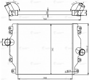 ОНВ (радиатор интеркулера) для а м ГАЗон Next с дв. ЯМЗ 534 (10т) (LRIC 0302) LRIC 0302 LUZAR