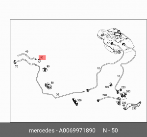 Хомут MERCEDES шланга топливного OE A 006 997 18 90 MERCEDES BENZ