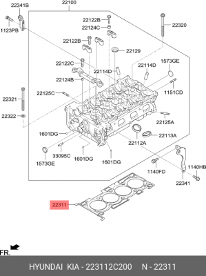 Прокладка ГБЦ 223112C200 HYUNDAI KIA