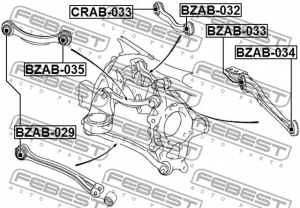 Сайлентблок рычага задн подвески BZAB-035 BZAB-035 FEBEST