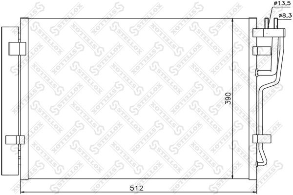 радиатор! кондиционера\ Hyundai Avante/Elantra/i30 1.6-2.0 CRDi 06> 10-45609-SX STELLOX