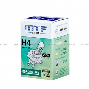 Лампа 24V H4 75/70W P43t Long Life MTF HS2404 MTF