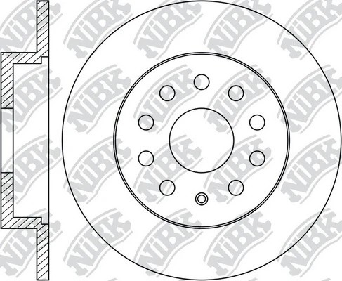 Диск тормозной VW Passat (05-),Tiguan AUDI A3 SKODA Superb (08-) задний (1шт.) N RN1227 NIBK