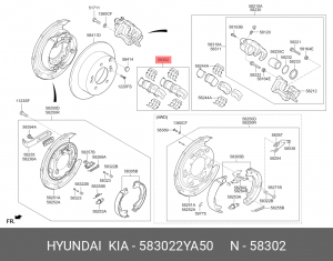 Колодки тормозные дисковые задние 58302-2YA50 HYUNDAI KIA