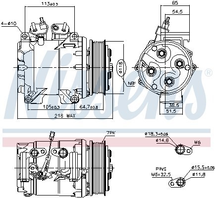 компрессор кондиционера!\ Honda Accord 2.0/2.4 02> 890128 NISSENS