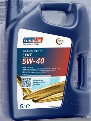 Масло моторное EUROLUB SYNT SN/CF 5W40 синт.5л 316005 EUROLUB