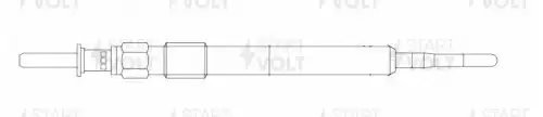 Свеча накаливания для а.м Mercedes-Benz C W204  06- ,E W211  02- 2.2d под ключ 1 GLSP153 START VOLT