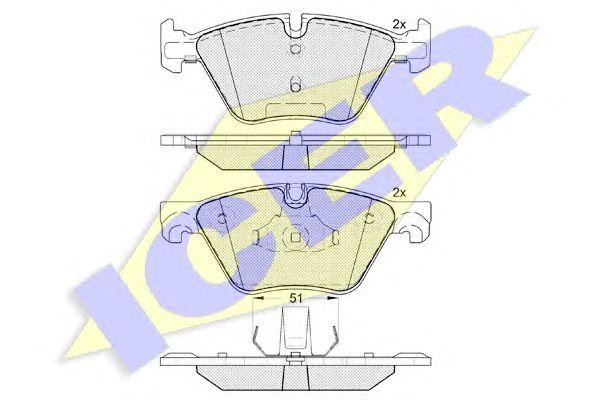 182002 колодки дисковые передние!\ BMW F07GT/F10/F11 2.8i/2.5d/3.0d 10> 182002 ICER