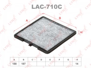 фильтр салона! угольный 188x187x14\ KIA Picanto, Hyundai i10 1.0/1.1/1.2/1.1CRDi LAC-710C LYNXAUTO