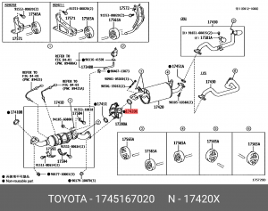 прокладка коллектора! выпуск\ Toyota Land Cruiser 4.2TD 98> 17451-67020 TOYOTA