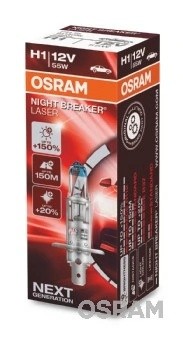Лампа 12V H1 55W P14.5s +100% 3500K Night Breaker Laser OSRAM 64150NL OSRAM