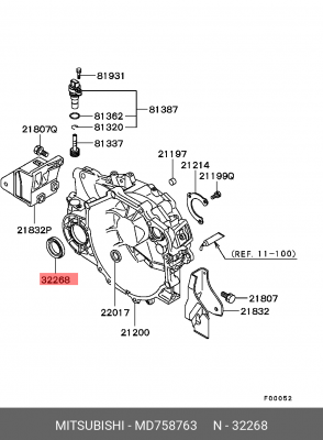 сальник дифференциала! 41x61x9\ Mitsubishi Galant/Space Star/Space Wagon 2.0-2.5 MD758763 MITSUBISHI