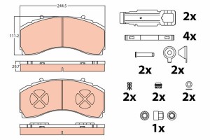 GDB5111 колодки дисковые п.!29246 с р/к,KNORR SM7\MB Actros/MP2/MP4 2003> GDB5111 TRW