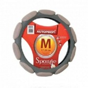 Оплетка руля (M) 37-39см замша спонжевая (10 подушечек) AUTOPROFI SP9030DGYM AUTOPROFI