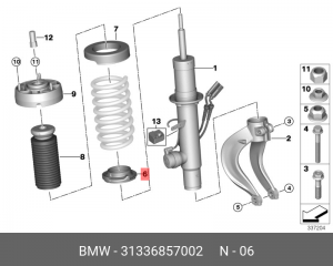 прокладка пружины изолирующая!\ BMW E70 06-13 31 33 6 857 002 BMW
