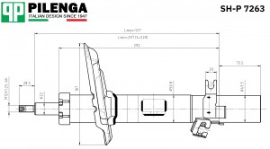 Амортизатор передний левый Qashqai II SH-P7263 SHP7263 PILENGA