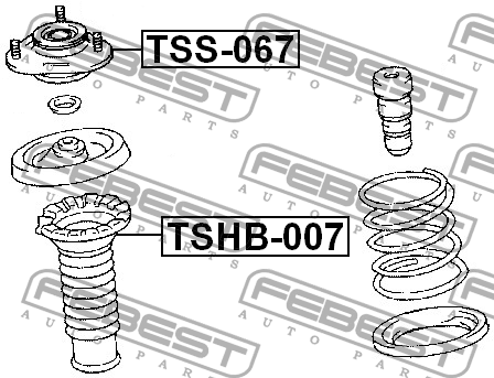 Опора амортизатора передняя TOYOTA CELICA ZZT23# 1999-2006 TSS-067 TSS-067 FEBEST
